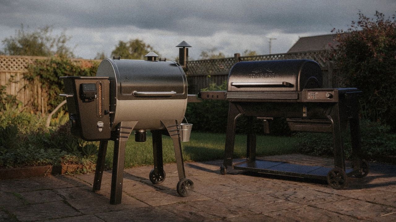 Morning patio with the Camp Chef Woodwind WiFi 24 and the Traeger Pro 780, unboxing-day mood