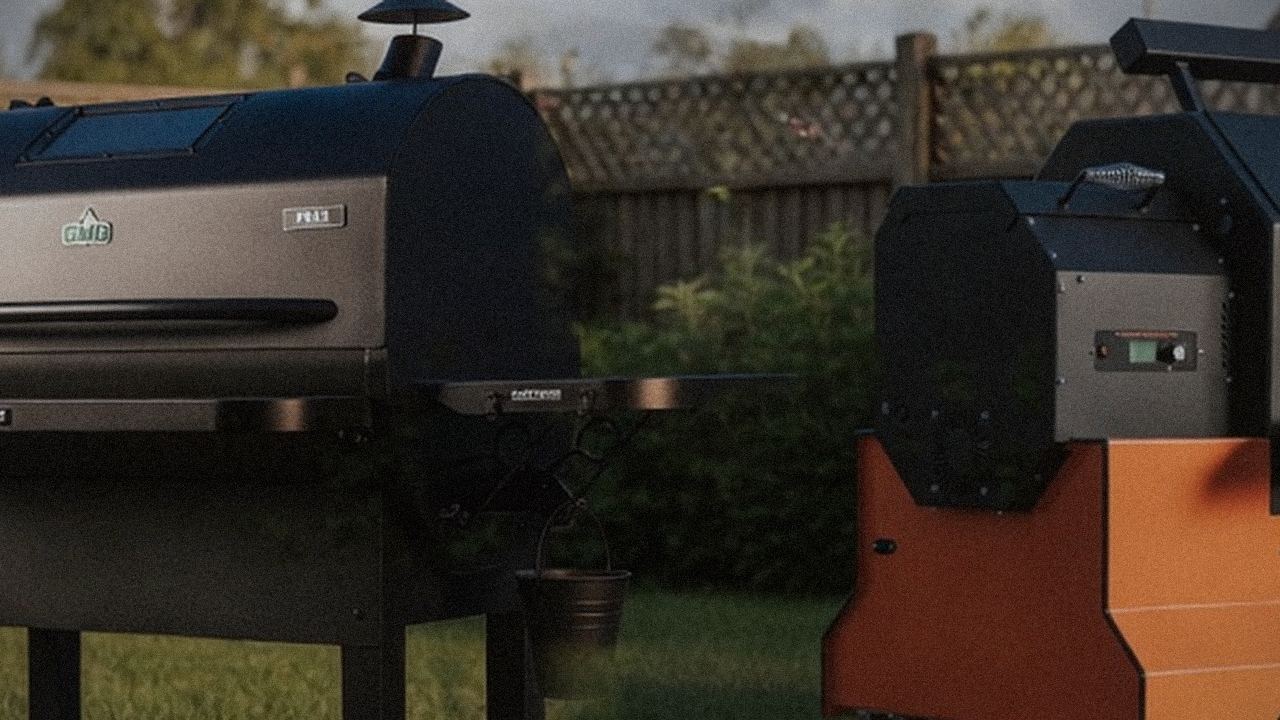 Green Mountain Grills Peak and Yoder Smokers YS640s starting up, controllers lit