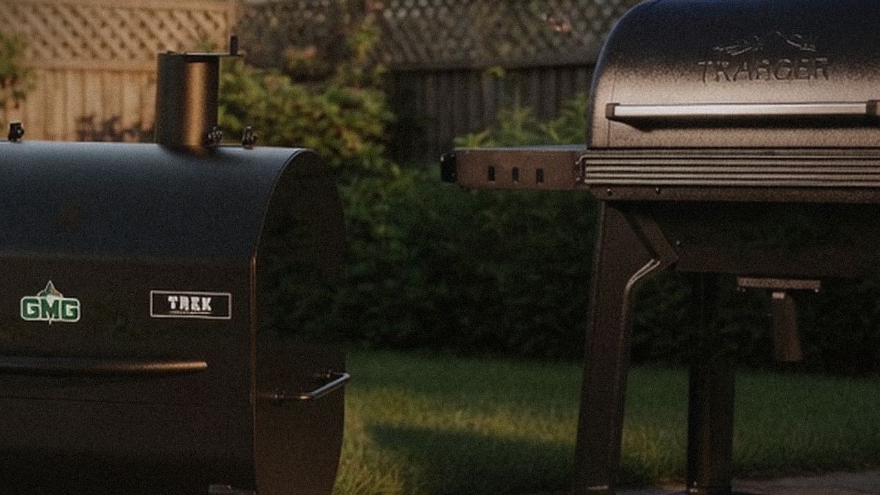 Close comparison of the Green Mountain Grills Trek controller next to the Traeger Ironwood controller