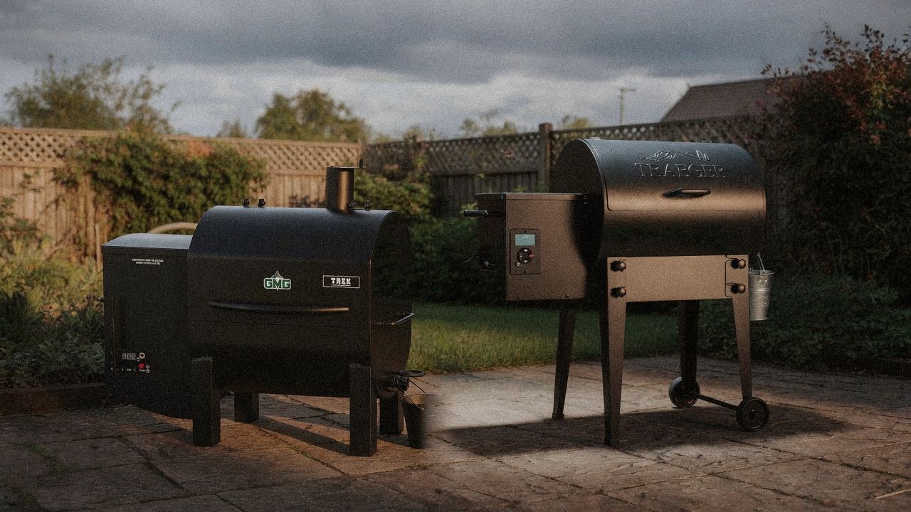 Morning patio with the Green Mountain Grills Trek and the Traeger Tailgater 20, unboxing-day mood
