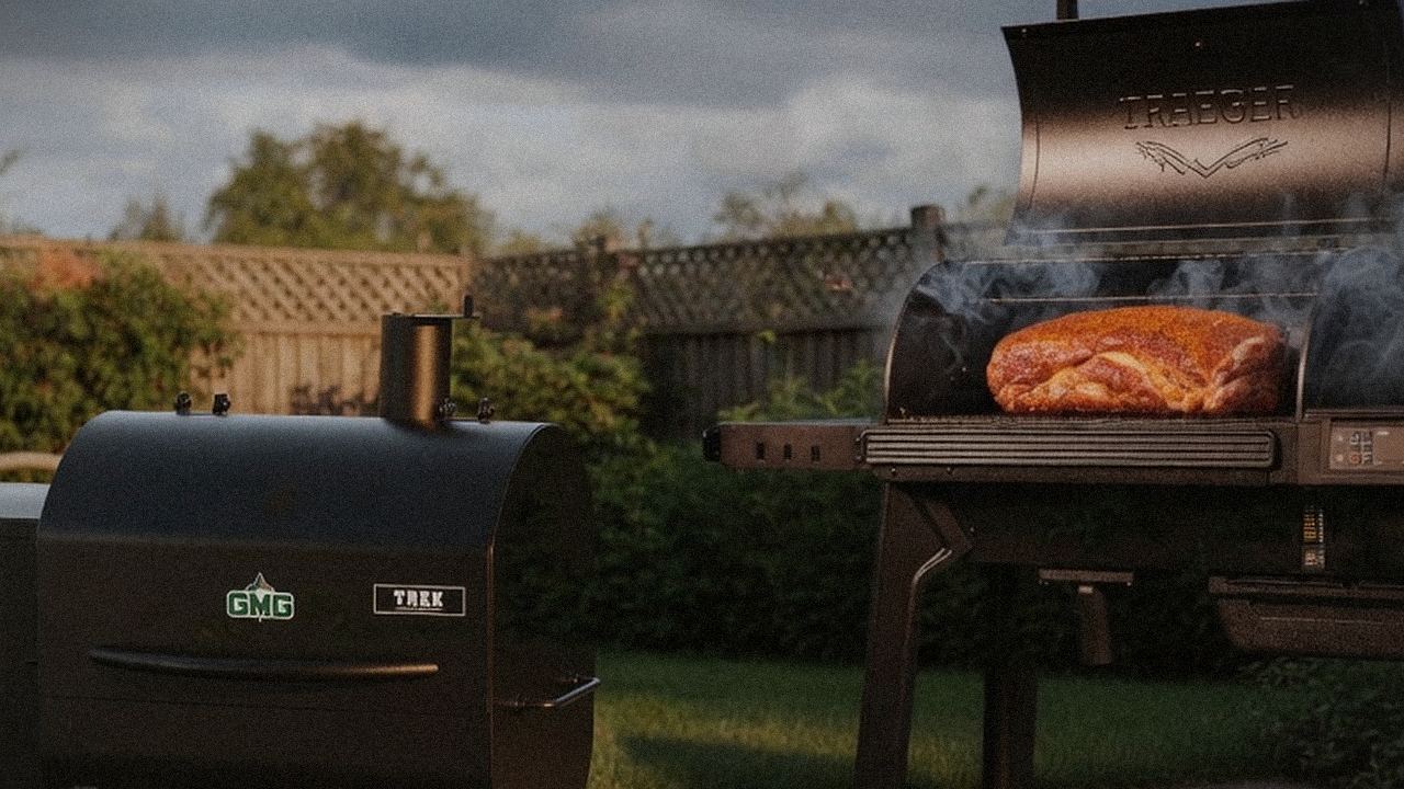 Searing and grate view: Green Mountain Grills Trek next to Traeger Woodridge Pro