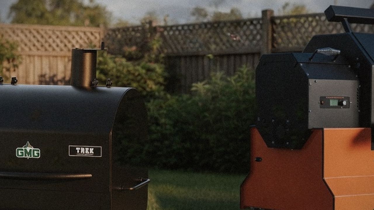 Green Mountain Grills Trek and Yoder Smokers YS640s starting up, controllers lit