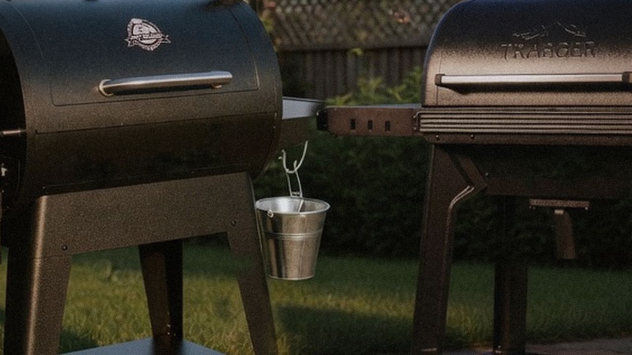 Close comparison of the Pit Boss Navigator 850 controller next to the Traeger Timberline controller