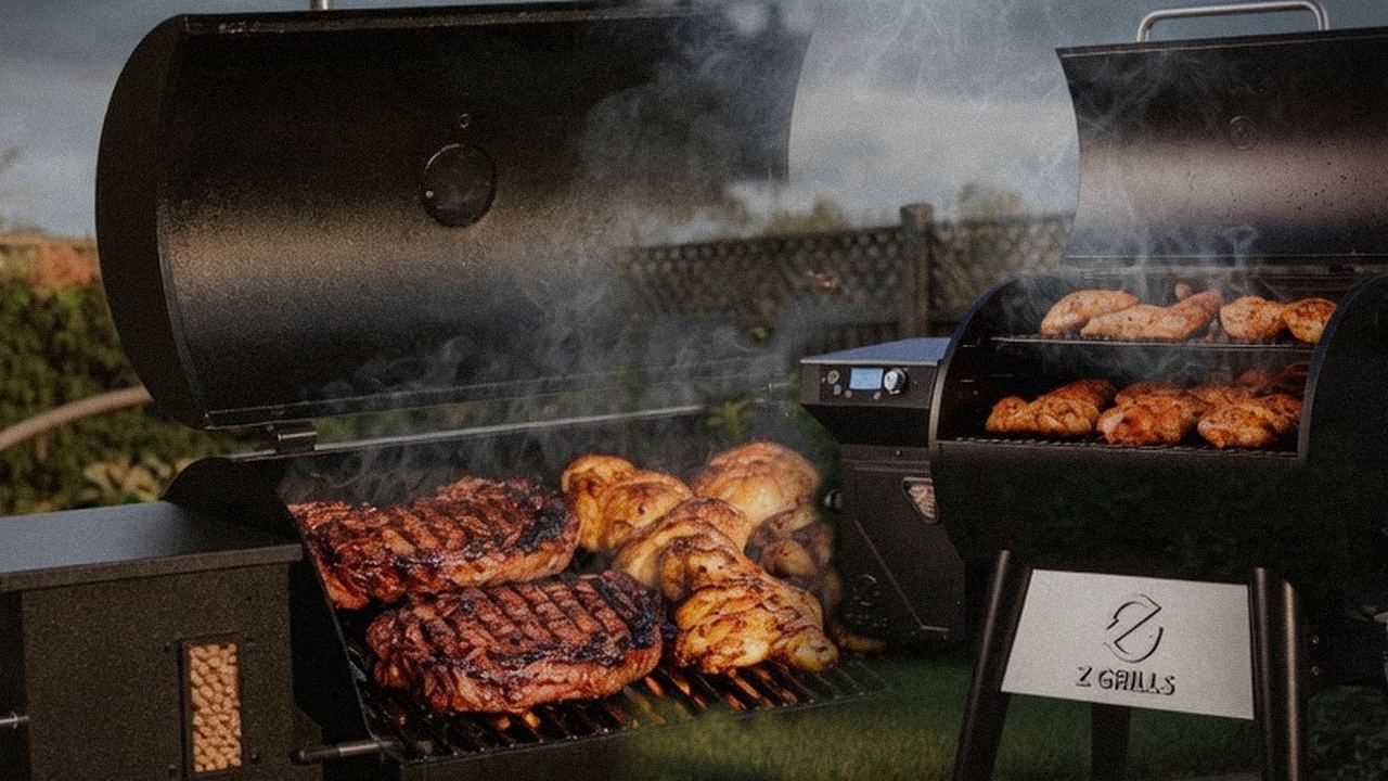 Searing and grate view: Pit Boss Sportsman next to Z Grills 700 Series (ZPG-7002)