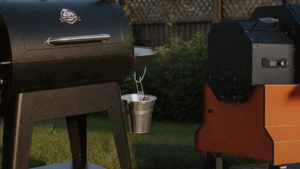 Pit Boss Sportsman versus Yoder YS640s on a dusk patio