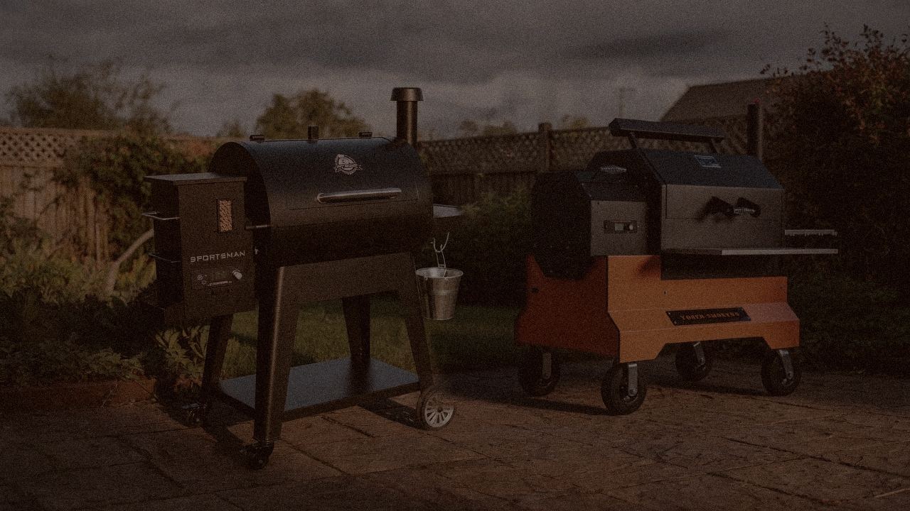 Pit Boss Sportsman versus Yoder YS640s on a dusk patio