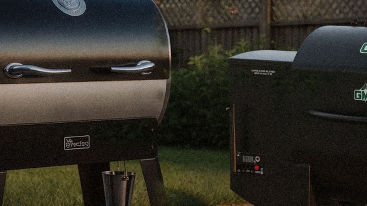 Close comparison of the recteq Flagship 1600 controller next to the Green Mountain Grills Trek controller
