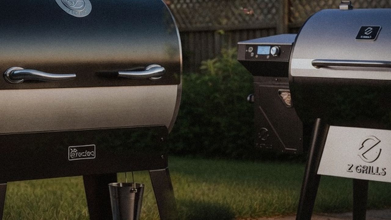 recteq Flagship 1600 beside Z Grills 700 Series, official product photography on a dark steel panel