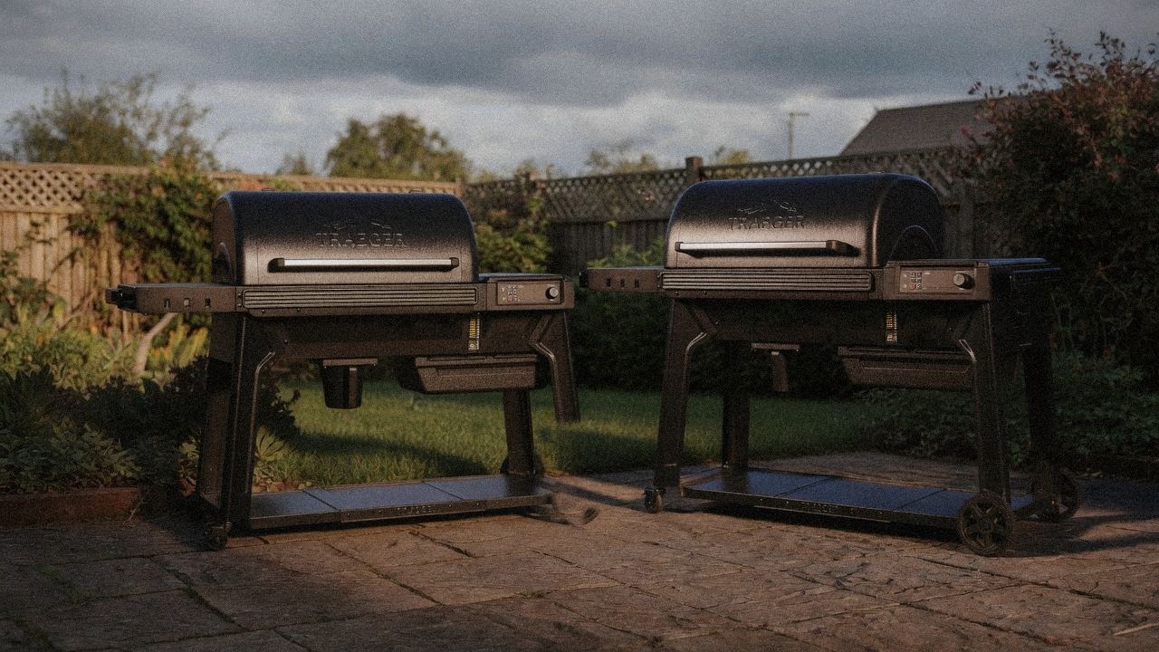 Morning patio with the Traeger Ironwood and the Traeger Pro 780, unboxing-day mood