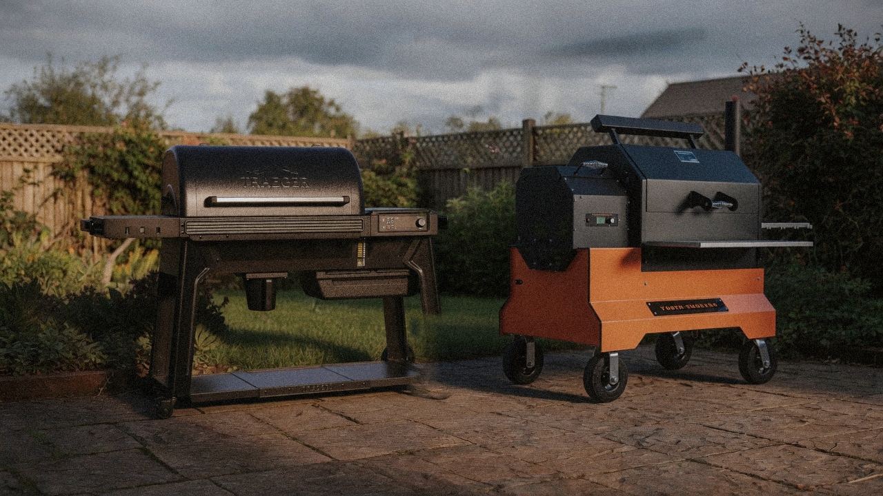 Morning patio with the Traeger Ironwood and the Yoder Smokers YS640s, unboxing-day mood
