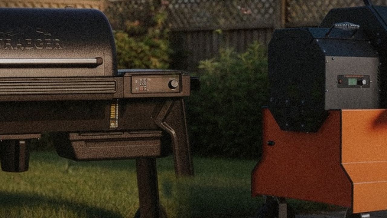 Close comparison of the Traeger Pro 780 controller next to the Yoder Smokers YS640s controller