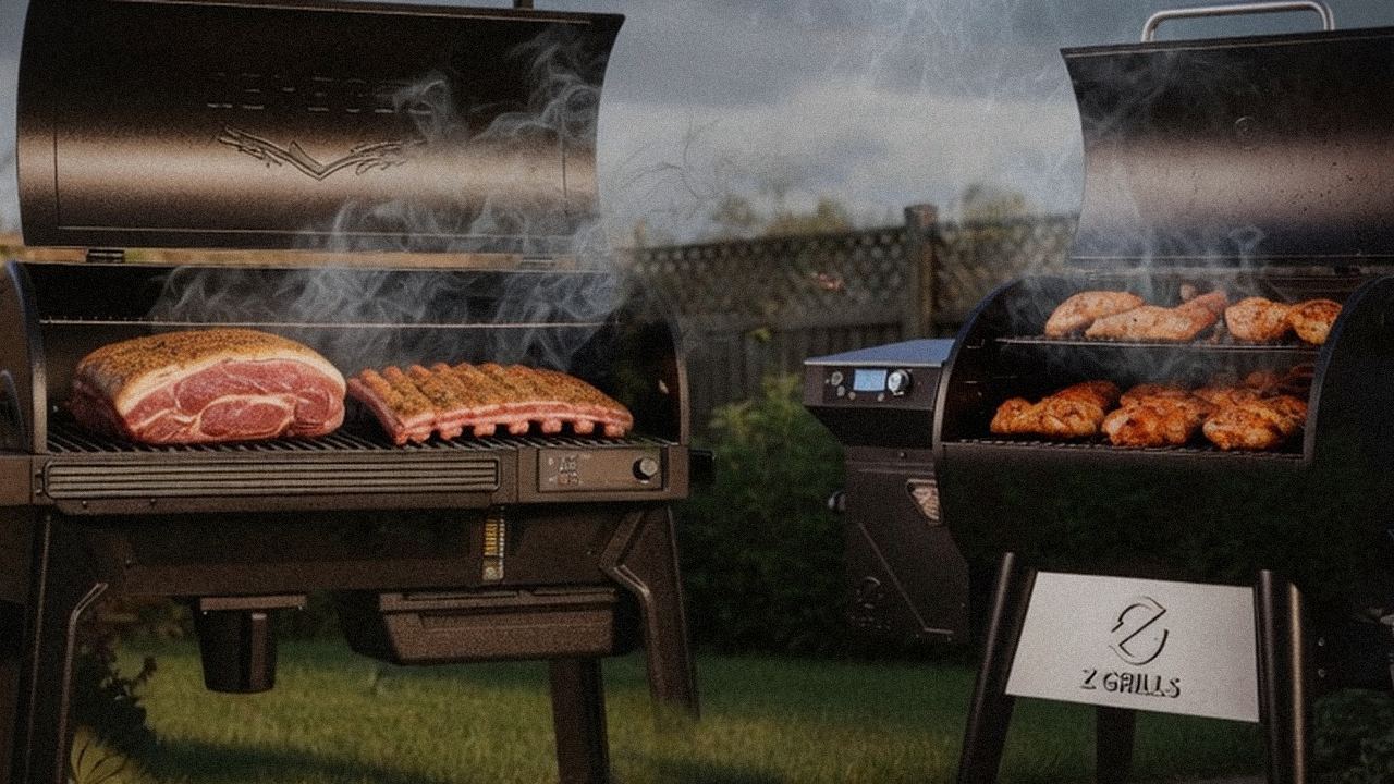 Searing and grate view: Traeger Pro 780 next to Z Grills 700 Series (ZPG-7002)