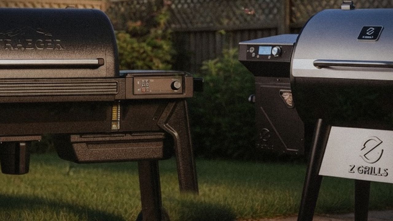 Close comparison of the Traeger Timberline controller next to the Z Grills 700 Series (ZPG-7002) controller