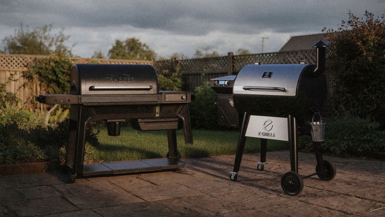 Morning patio with the Traeger Woodridge Pro and the Z Grills 700 Series (ZPG-7002), unboxing-day mood