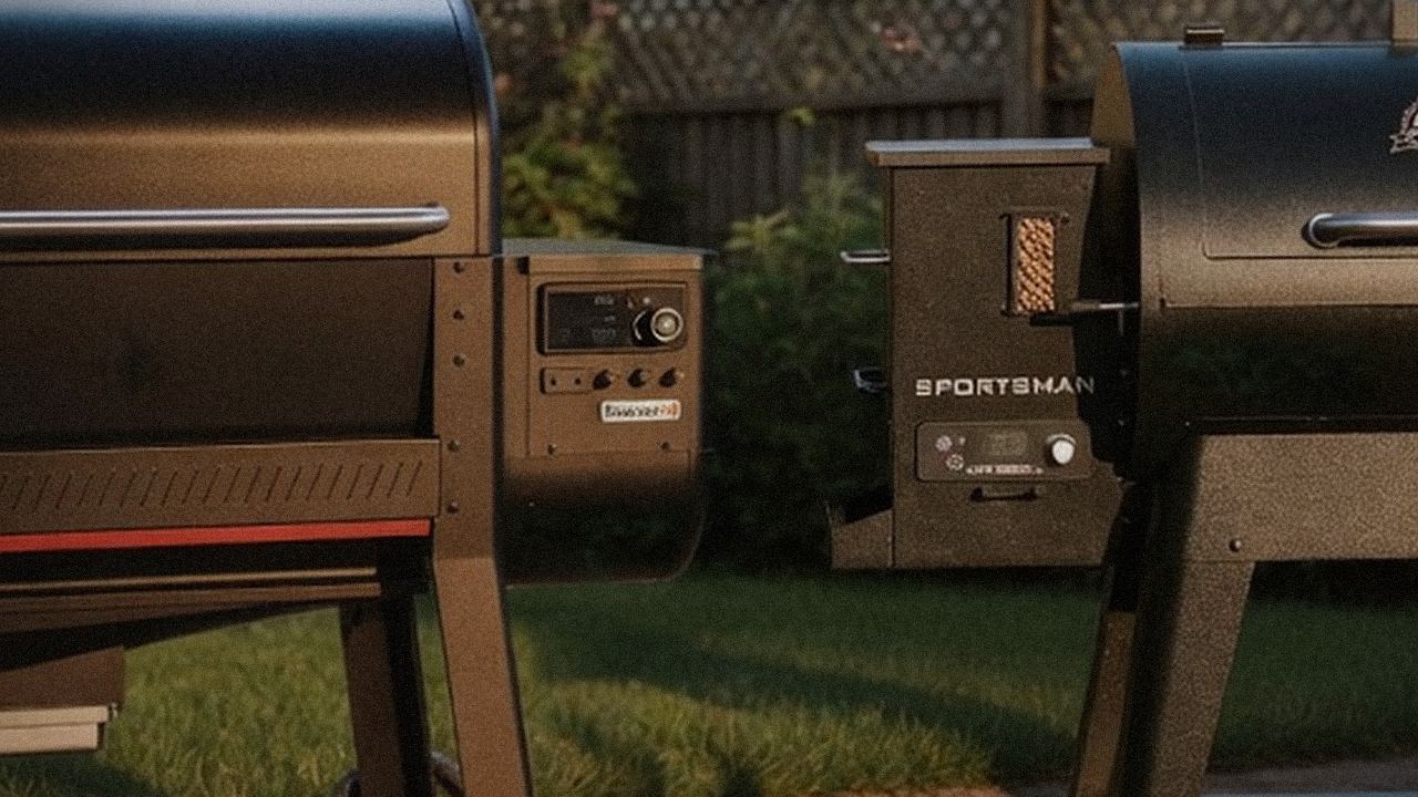 Close comparison of the Weber Searwood XL 600 controller next to the Pit Boss Sportsman controller