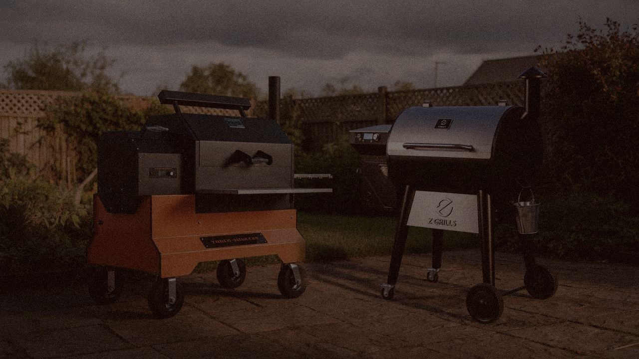 Yoder YS640s versus Z Grills 700 Series on a dusk patio